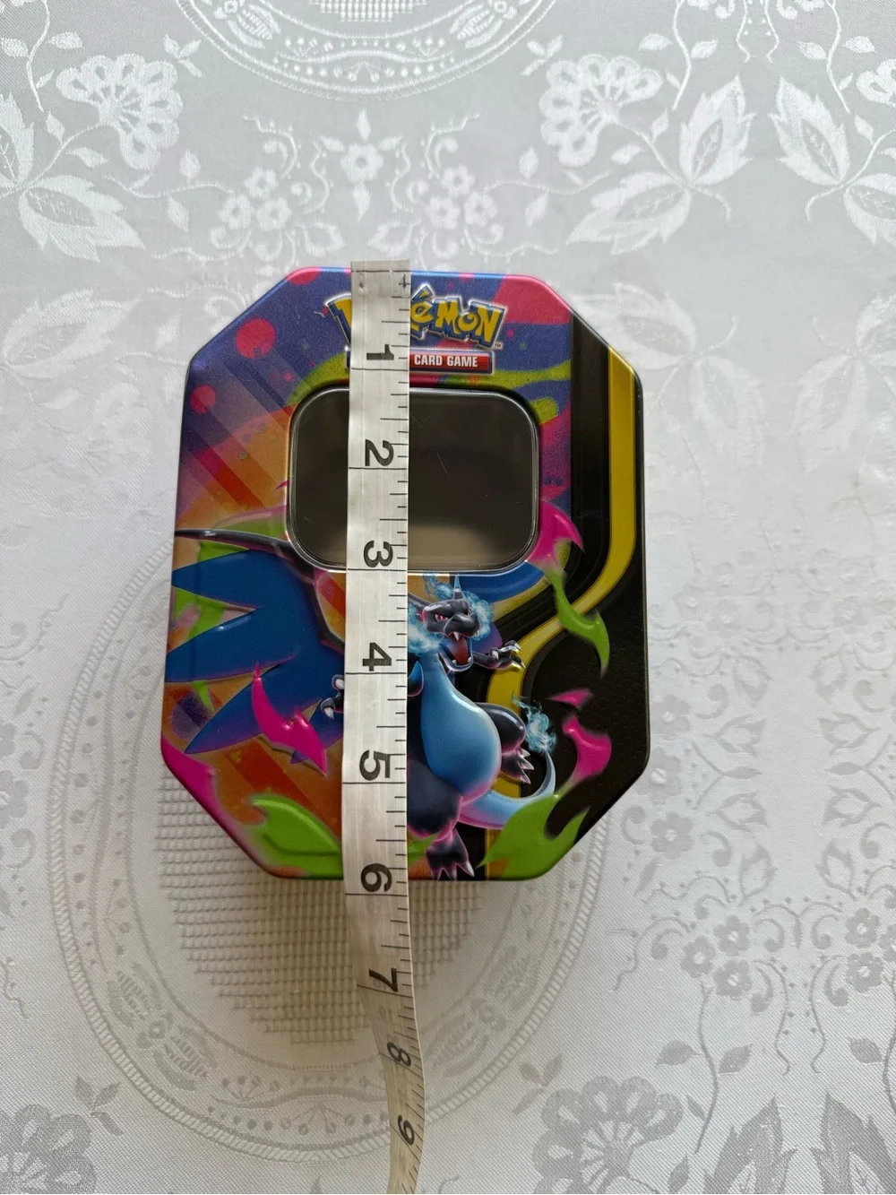 Pokémon TCG Mega Empty Trading Card Game Tin Box Charizard Artwork Multicolor